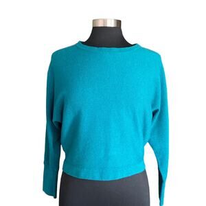 BCBGMaxAzria Jewel Green Camille Cropped Sweater Small Wool Cashmere Blend